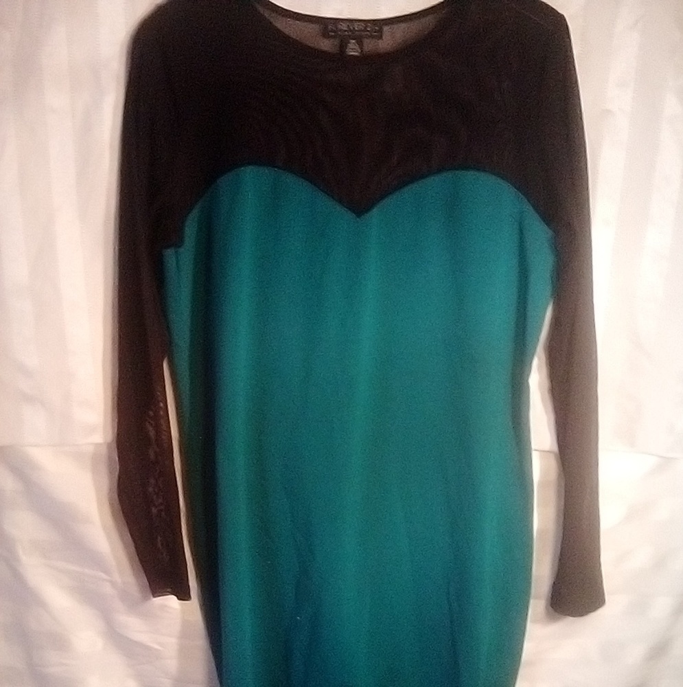 Green/ Black Dress
